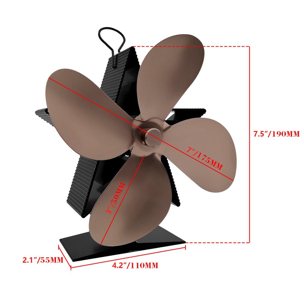 Premium Fireplace Thermodynamic Fan Alumina Fan Blade Ultra Quiet Warm Fireplace Fan Thermal Power Fan