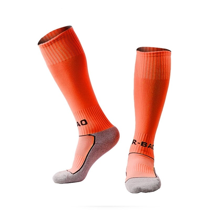 10 kolorów dla dzieci chłopiec Sport Baseball piłka nożna piłka nożna zwykły długie skarpetki na kolanówki hokej chłopcy piłka nożna skarpety: Orange / 3-7 Years old