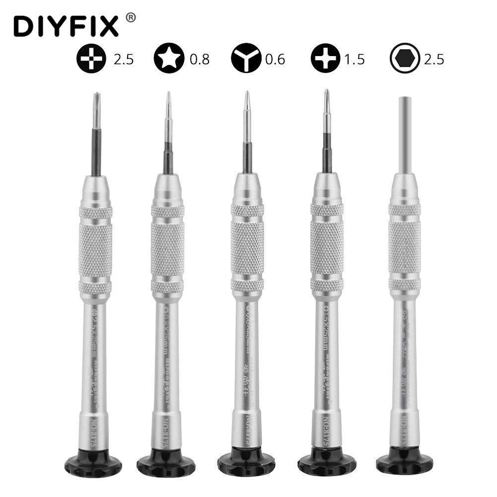 DIYFIX 5 in 1 Schroevendraaier Set voor iPhone X voor iPhone 8 7 6S 6 Reparatie Gereedschap Opening Demonteren kit