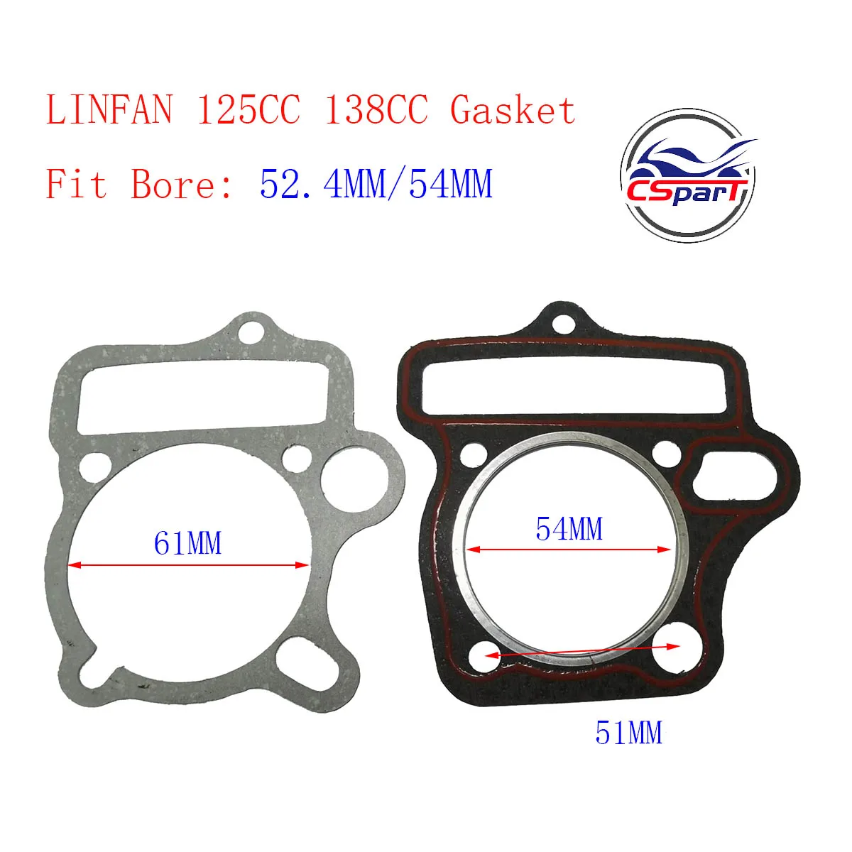 Kit de juntas de anillos de pistón LF125, 125cc, 52,4 MM, 14MM, 1P52FMI, Lifan, ZongShen, Kaya, Xmotos, Apollo, orion, Loncin, piezas de Pit Bikes para niños: Gris oscuro