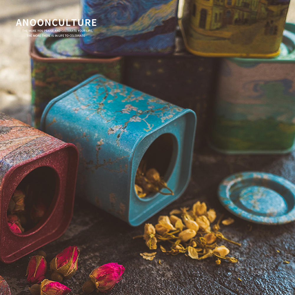 Square Tin Can Empty Cube Tin Box Storage Container kit for Tea Coffee Herb Candy Chocolate Sugar Spices and Crafts