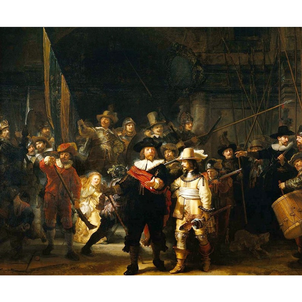 , 5D DIY Diamant Schilderij Rembrandt "De Nachtwacht" Volledige Diamond Mozaïek Borduurwerk Kruissteek L205