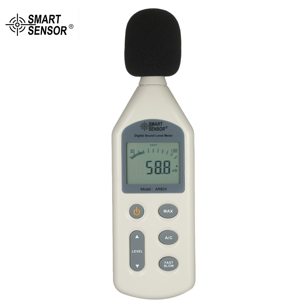 Smart sensor høj nøjagtighed lcd digital lydniveaumåler støjmåleinstrument decibel overvågningstester 30-130 dba