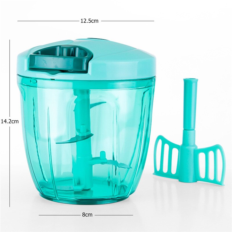 Manual Vegetable Fruit Chopper Cutter Processor Chopper Garlic Cutter Food Fruit Twist Shredder Meat Crusher Kitchen Accessories: F Height 142mm