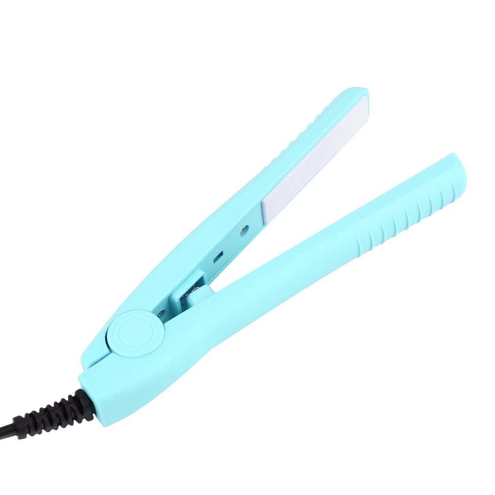Mini férula eléctrica plancha plana de cerámica rizador de pelo y alisador de cabello permanente Aparato de estilismo de cabello Crimper US 220V: Rosa