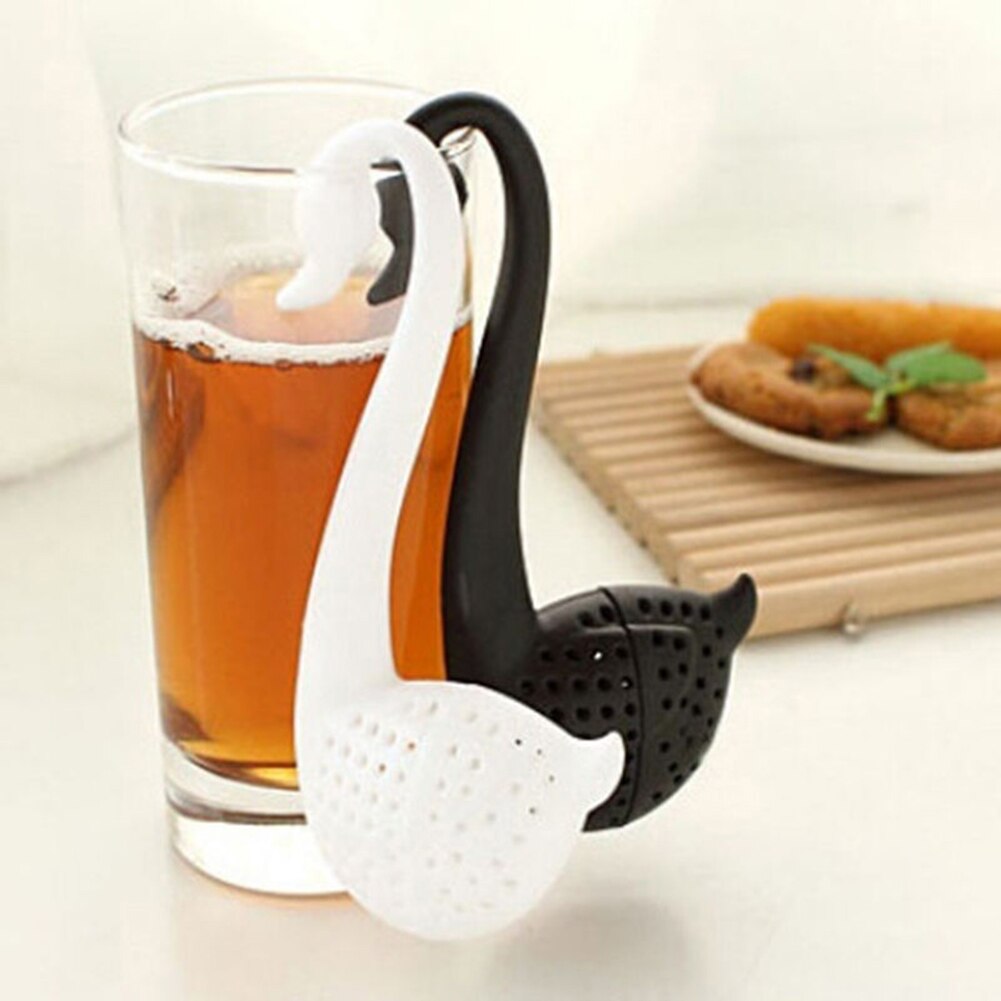 Siliconen Zwaan Hooking Thee-ei Zeef Filter Diffuser Drinken Tool