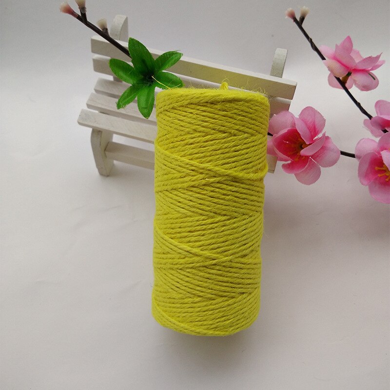 100m Natural Jute Twine Canvas String Hemp String Wedding Party Winding Threads dd Laces DIY Thread: Yellow