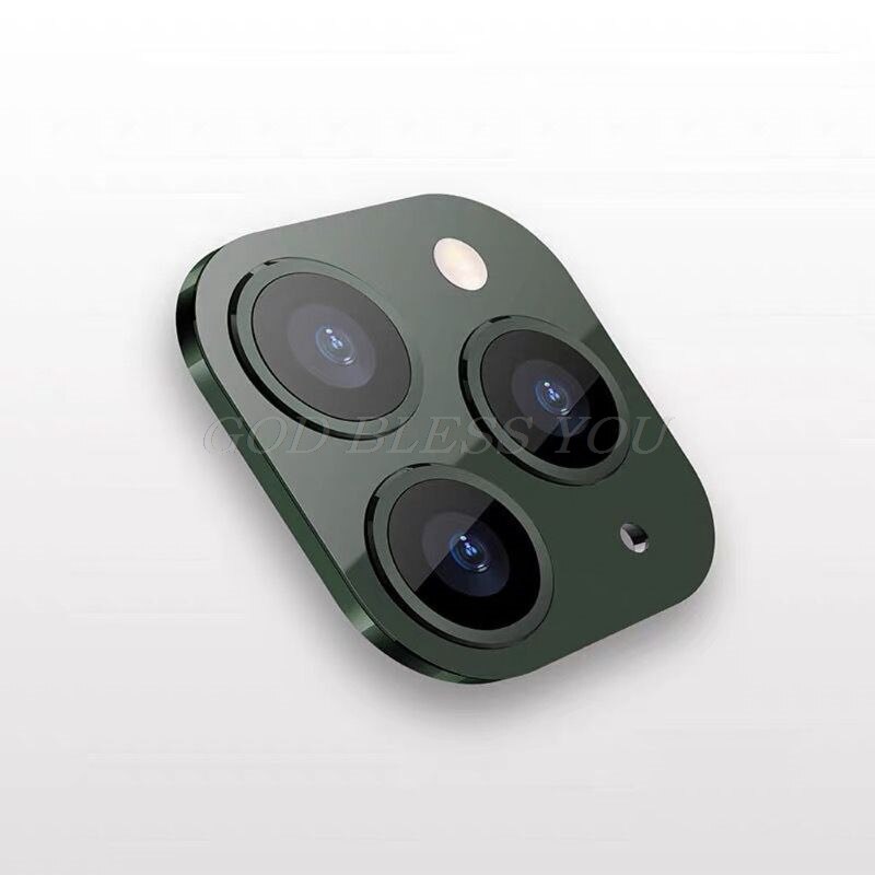 Kameraobjektivdæksel til iphone x xs / xs maks. ændring af sekunder til iphone 11 pro-linsemærkat modificeret kameradæksel: Grøn