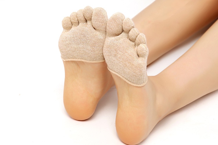 Halb Palme Fünf Finger Socken Damen Baumwolle Unsichtbare Sommer Dünne Halbe Clip Hohe Ferse Atmungs Vorderen Fuß Fünf Finger Socken: 10