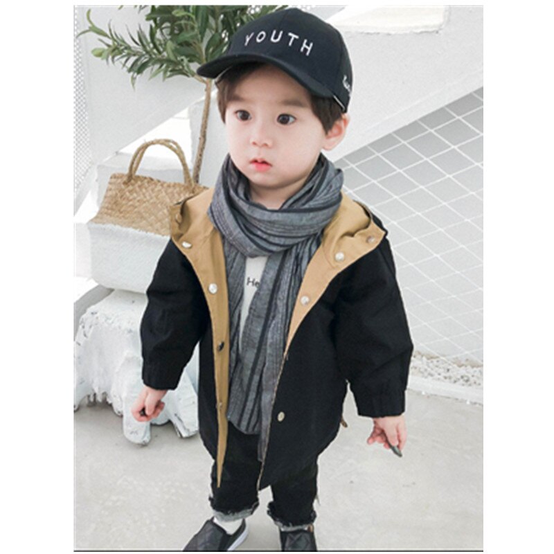 Jongens Capuchon Herfst Windjack Voor Tiener Bovenkleding Kinderen Jassen Kids Tieners Tops dubbelzijdig slijtage Kleding: 2T