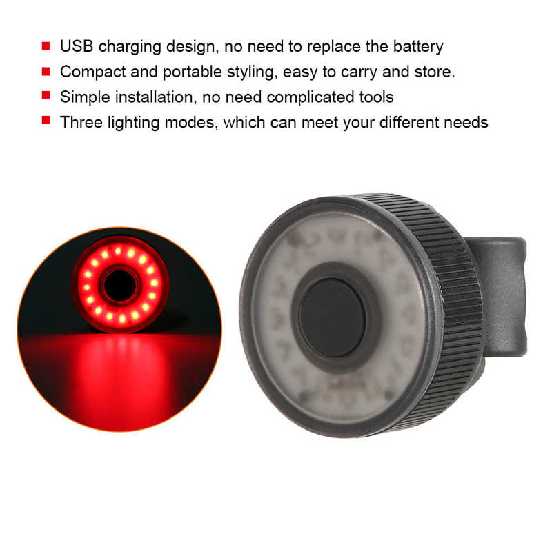 mini traffic light USB Rechargeable Bicycle LED Taillight Bike Rear Light Warning Lamp Compact Styling