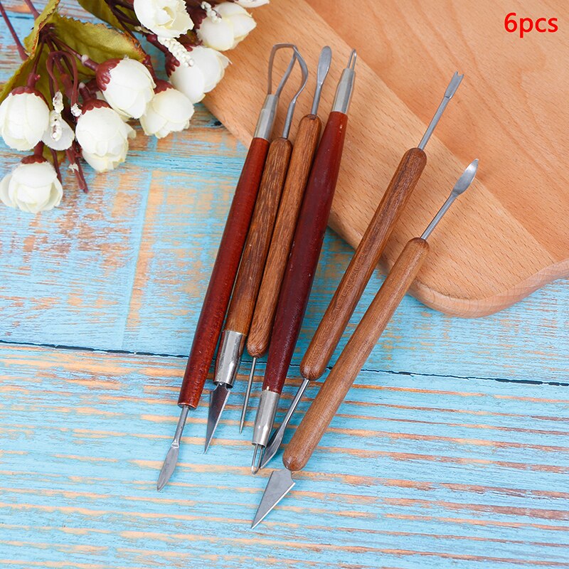 6 Stks/set Aardewerk Keramiek Gereedschap Polymeer Klei Modeling Tools Wax Carving Beeldhouwen Tool