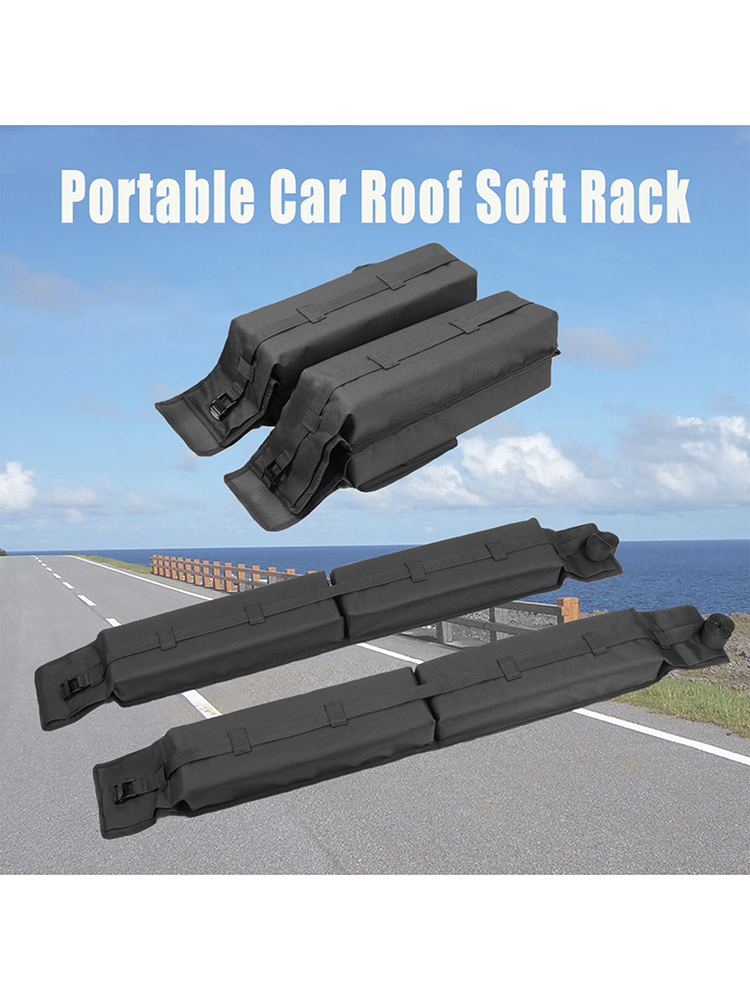 Universal Car Roof Rack Space Saving Easy To Install Car Roof Luggage Rack Soft Roof Strips To Fix Kayaks Surfboards On The Roof