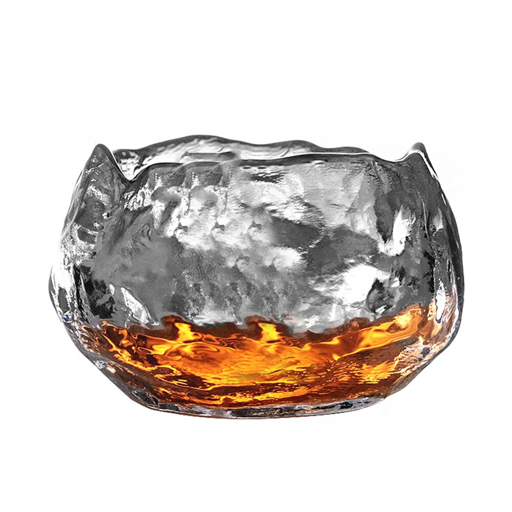 Irregular Glass Tea Cup Kung Fu Japanese Cup Coffee Afternoon Tea Set For Kitchen Drinkware Transparent Hammer Cups Coasters