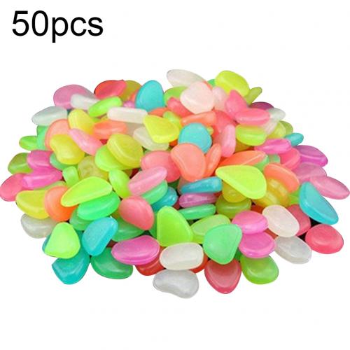 50Pcs Glow in Dark Garden Pebble Stones Rocks for Walkway Garden Path Patio Lawn Fish Tank Decorative Pebbles Luminous Stones: Multicolor