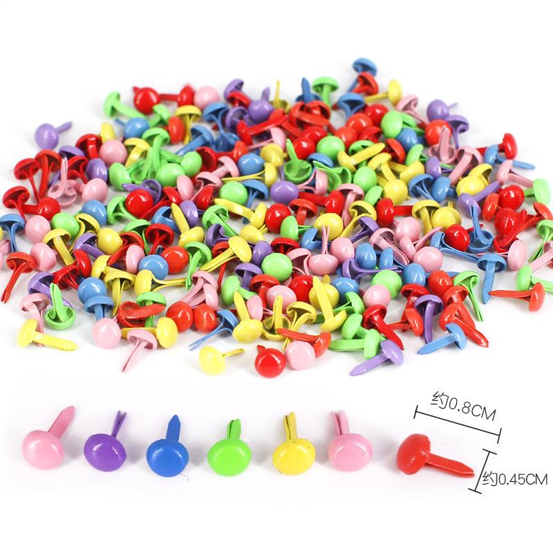 100 Stuks Mix Patroon Ronde Metalen Brads Diy Scrapbooking Ambachten Accessoires Voor Home Decor Versiering Fastener Brads Levert: 01