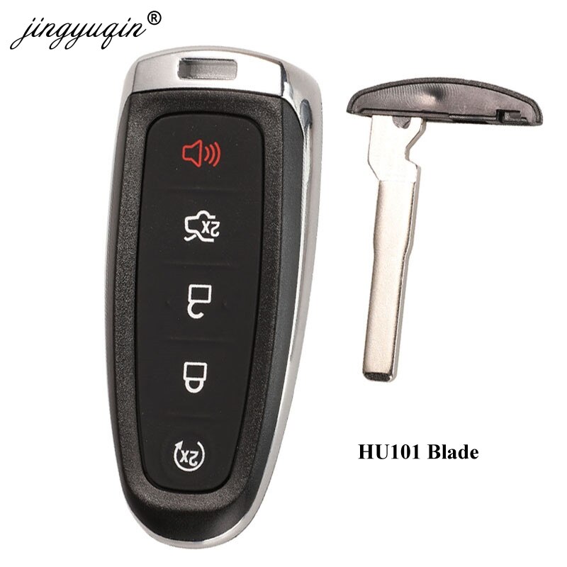 jingyuqin Replacement Key Shell for Ford Edge Escape Flex Explorer Taurus 5Button Remote Fob Cover Case Housing FO38 HU101 Blade