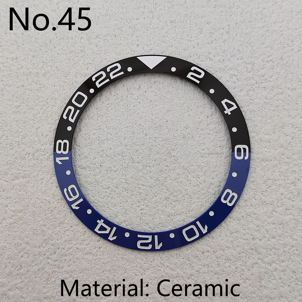 blue watch bezel insert Suitable for 38mm watch case bezel Ceramic bezel insert module Replacement watch accessories no Luminous: Orange