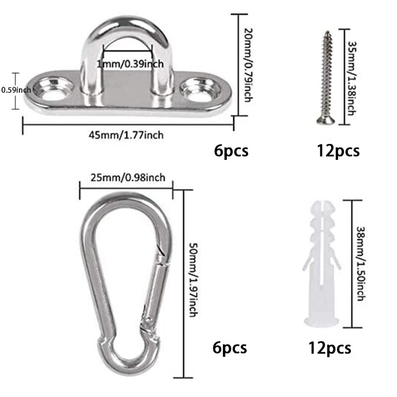 Stainless Steel Eye Plate Stainless Steel Carabiner Stainless Steel Deck Plate For Awning Wall Mounting Ceiling