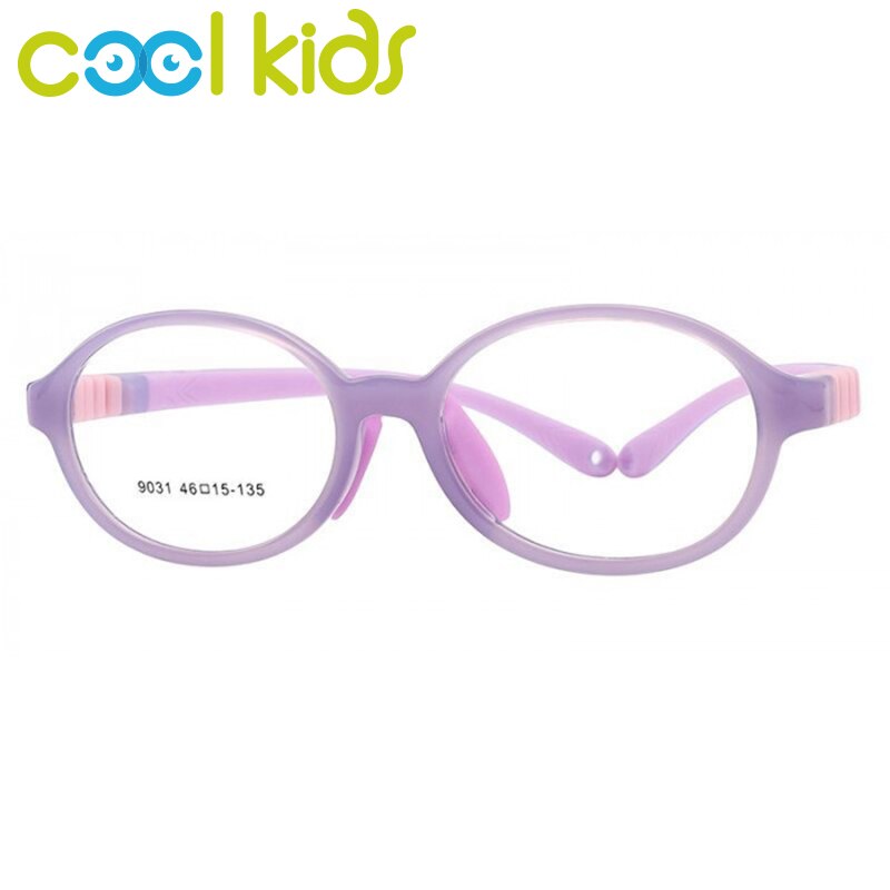 COOL KIDS Glasses Frames TR90 Soft Spectacles Frames Boy Girl Eyeglasses Frames Optical Child Glasses Frame Round Myopia Glasses: 9031C6