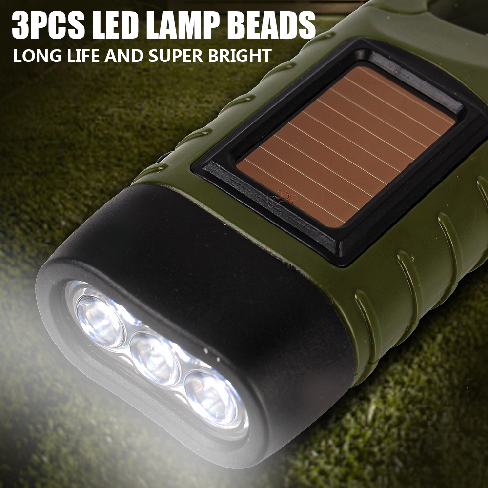 Für Outdoor-Camping Bergsteigen tragbare Handkurbel Dynamo LED Taschenlampe Zelt Licht Taschenlampe Laterne Solarenergie