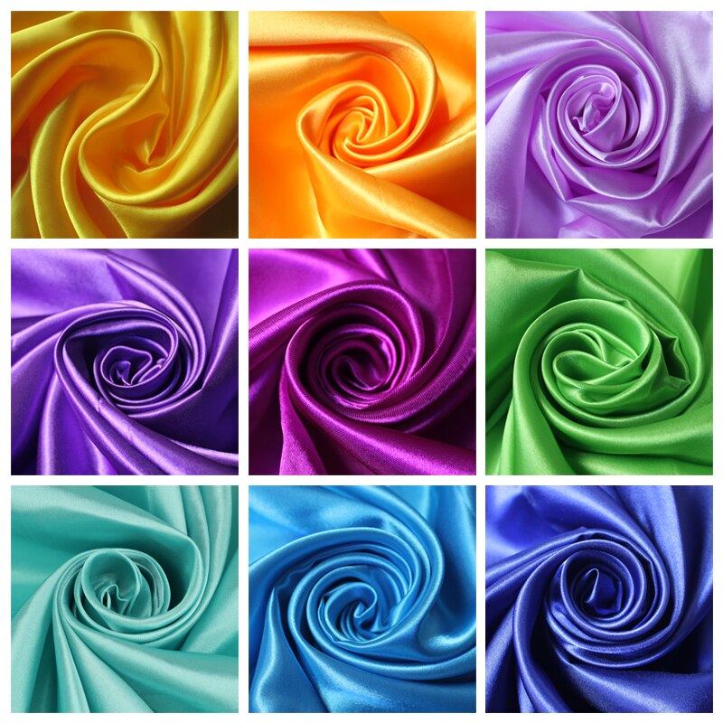 100cm*150cm 16Colors Silks and Satins Fabric Satin Color Butyl Silk Box Lining Lieb Shiny fabrics Clothing Sewing Plain
