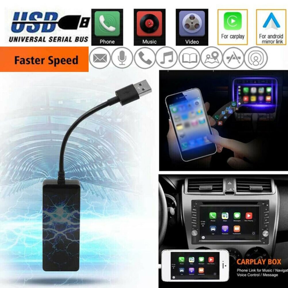 12V USB Car Player Adapter Dongle USB Black Auto Universal For IPhone IOS CarPlay Android Applicable Portable Accessories