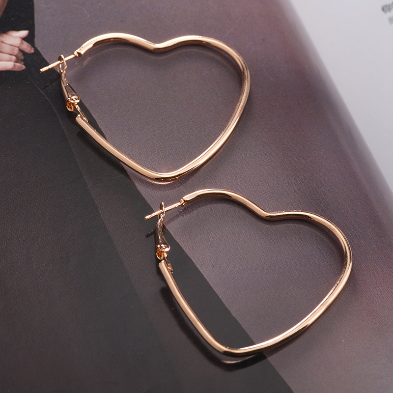 Zyzq trendy tilbehør bøjle øreringe til piger romantisk boho kærlighed hjerteformet udsøgt kunsthåndværk til kvinder hjerte øreringe: Guldfarve