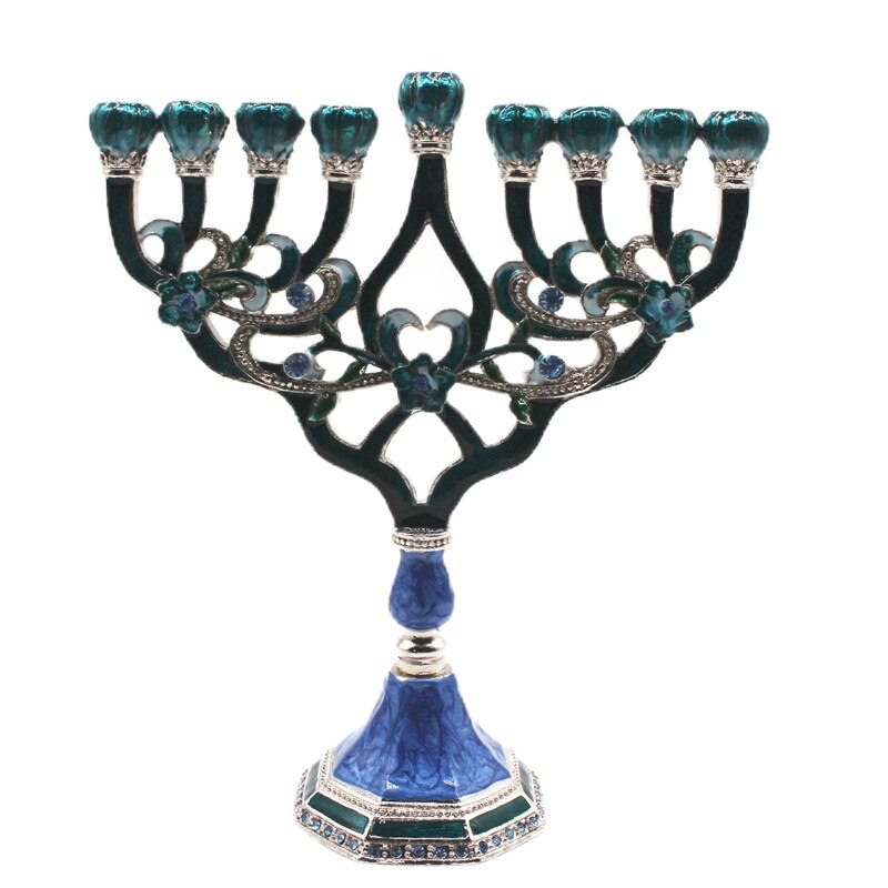 Menorah Kandelaar Hars Home Decoratie Chanoeka David Ster Joodse 9 Tak Kandelaar Judaica Religieuze Decor