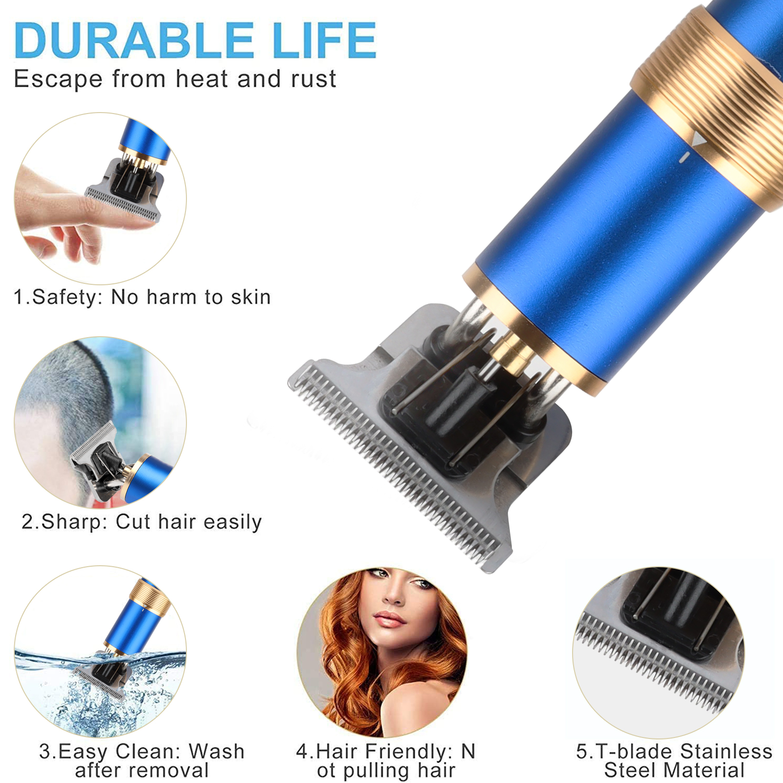 Electric LCD Hair Clipper Trimmer For Men Rechargeable Shaver Beard Barber Hair Cutting Machine Four-Color USB