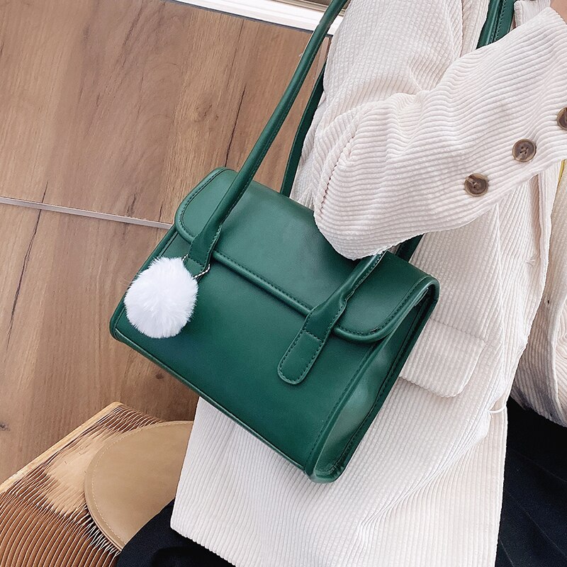 Met de naam fur ball dames winter pu leren crossbody tas met merknaam, trendy schoudertassen, trendy handtassen