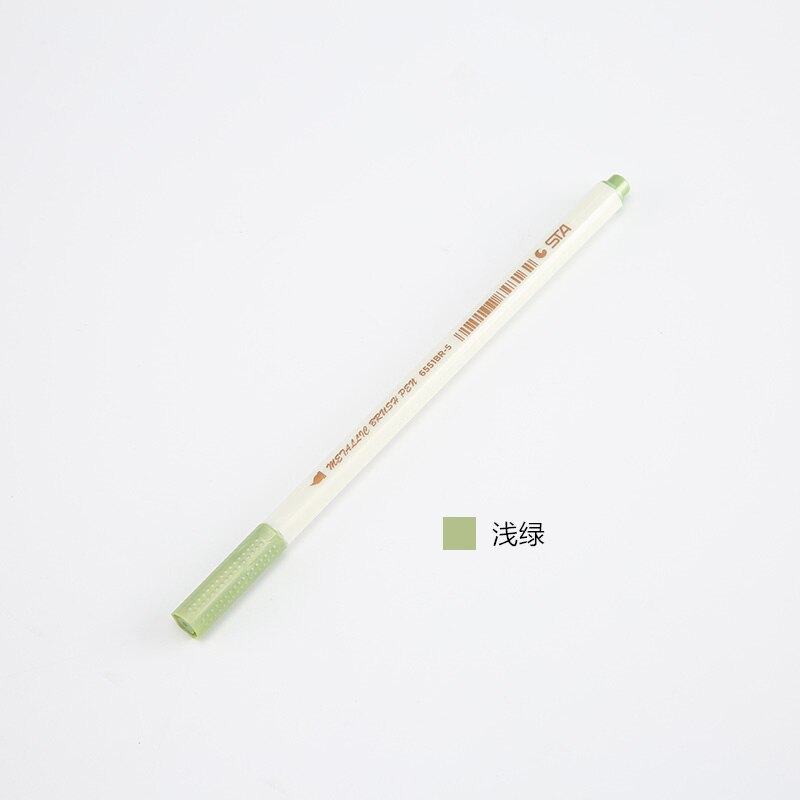 STA Metallic Colorful Brush Marker Pens 10 Colors Available Paint Pens for Decoration Photo Album Note book 1 Piece: Light Green