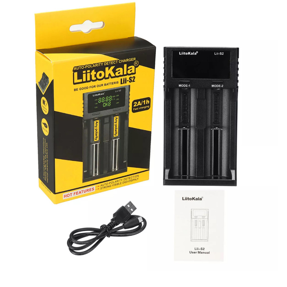 1-Slot 2 4 8 Slots 18650 Battery Charger LCD Display Li-ion 3.7V NiMH 3.2V IMR 3.8V Charger For 18650 26650 21700 26700 AA AAA: Lii-s2