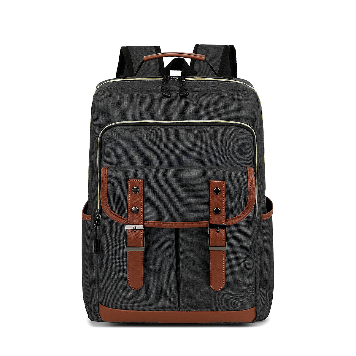 Mochila de tela Oxford para hombre y mujer, bolsa de viaje para ordenador portátil de 16 pulgadas, de gran capacidad, para adolescentes: Gris oscuro