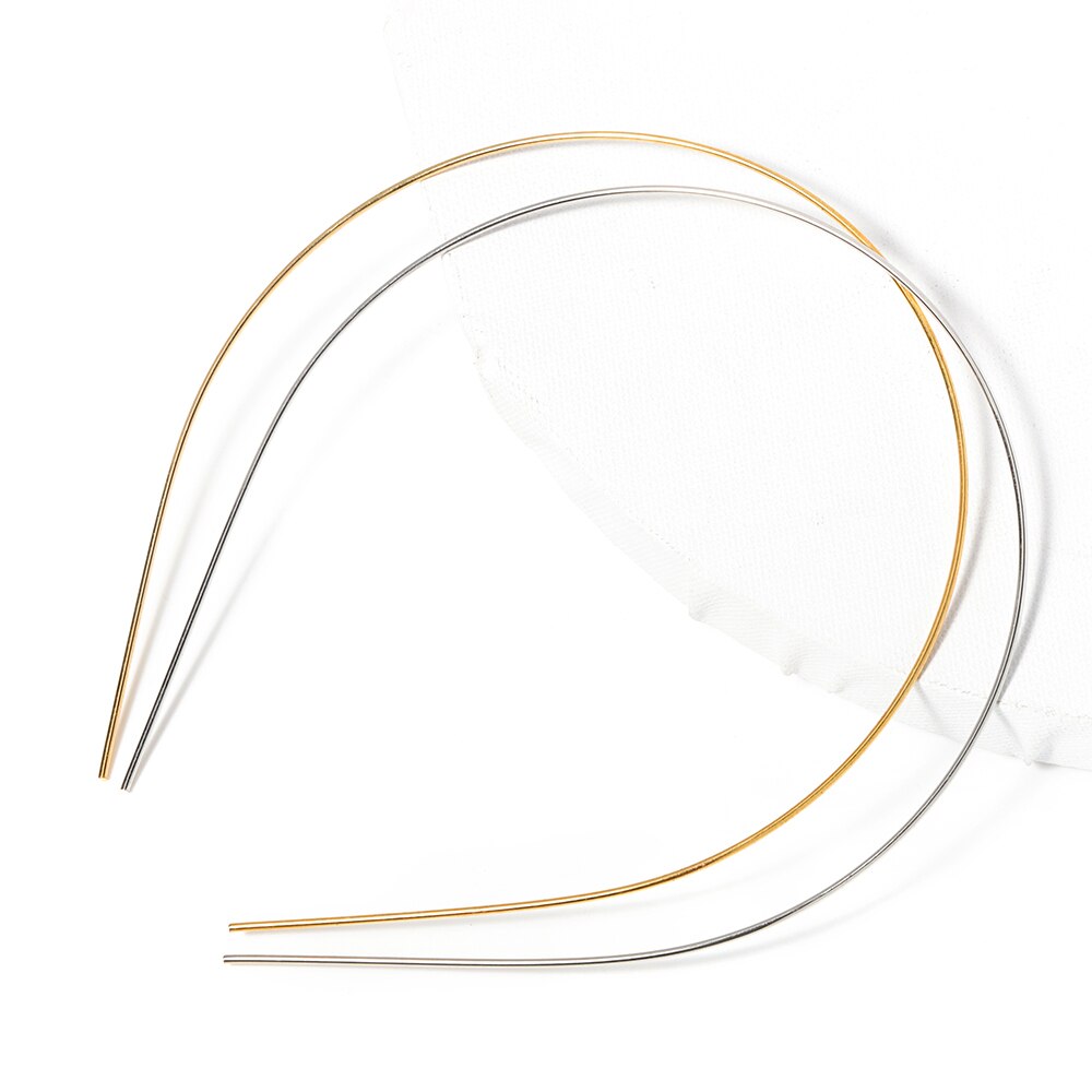 10pcs Gold 1.5mm width Metal Hair Band Base Hair Hoop Settings Diy Girl Beading Headband Accessories For Jewelry Making Findings