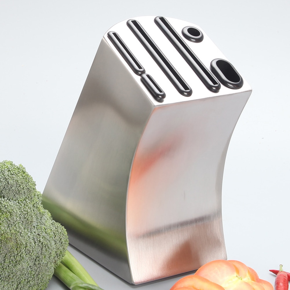 Rustfrit stål køkkenværktøj knivholder multifunktionelt bordservice tilbehør opbevaring holdbar hylde knivholder vegetabilsk