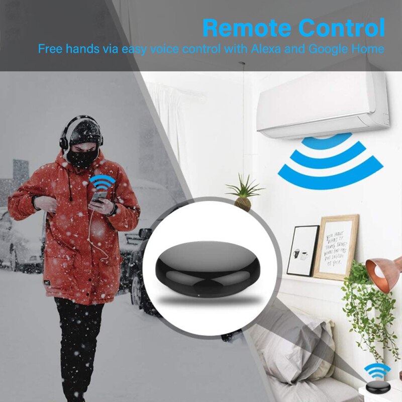 Aubess Smart Wireless WiFi-IR Remote Controller Tuya/Smart Life WiFi Infrared Remote Controller Via Alexa/Google Home Smart Home