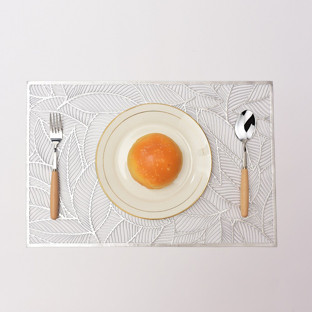Individual Table Mat Rectangular Waterproof Non-Slip Table Mat Insulation Mat Coaster Home Decoration Table Mat PVC Placemat