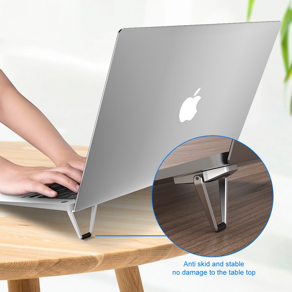Portable Laptop Stand Aluminum Cooling Pad For MacBook Pro Mini Foldable Laptop Holder Support Notebook Stand Riser Accessories
