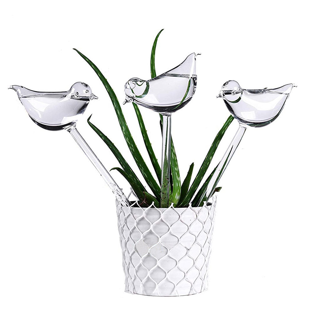 Heißer Plasic/glas Pflanze Blume Wasser Zubringer Selbst Bewässerung Gerät Zimmerpflanze Blumentopf Lampe Globus Garten Haus Waterer Vogel # PJR: N