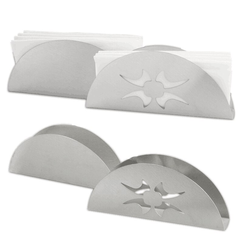 Stainless Steel Napkin Holder Fan Shaped Napkin Clip Napkin Rack Box Serviette Holder Organizer Tissue Dispenser Storage Case
