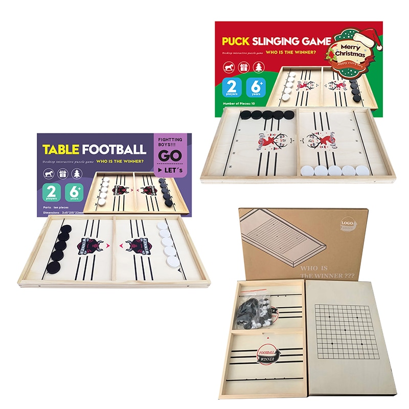 3Types Football Winner Games Christmas Table Hockey Game Catapult Chess Parent-child Fast Sling Puck Board Game For Adult Child