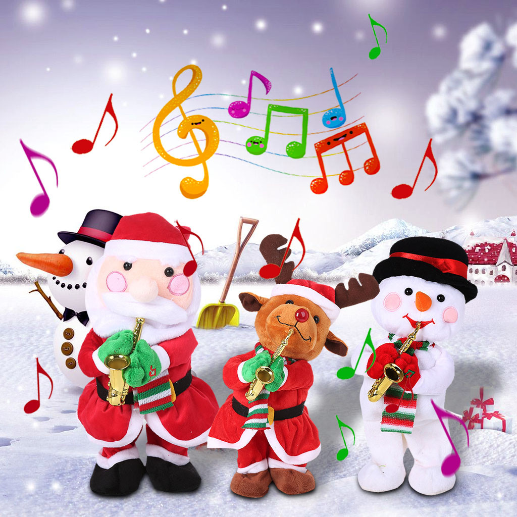 Julesang og dans musikalsk legetøj sjov julemand elg snemand musikalsk julelegetøj juledekoration