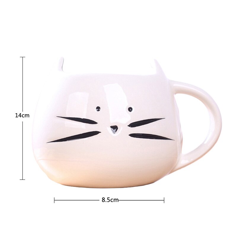 Cartoon Cat Ceramic Coffee Mug For Home/Office Unique Ceramic Mug And Handle Practical 301-400ml