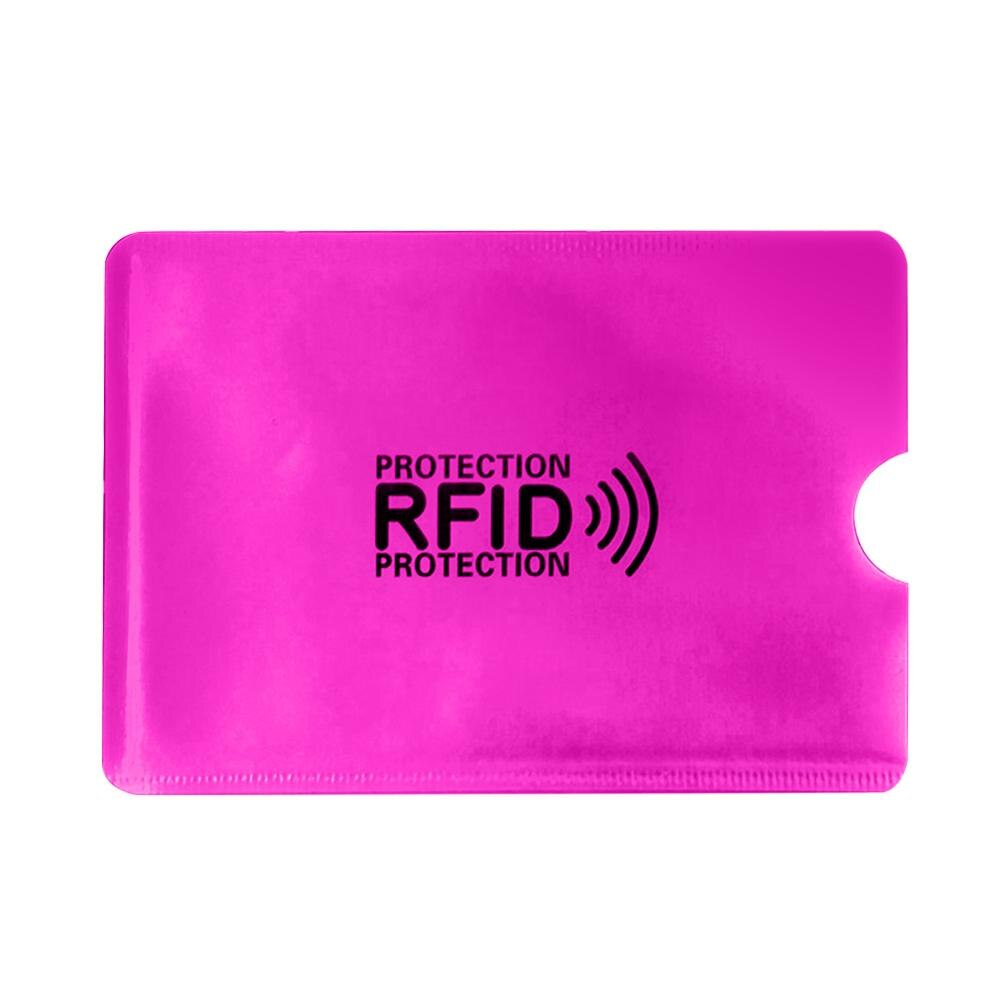 Unisex Casual 1/5 PC Anti Rfid Wallet Holder Reader Lock Bank Bank Protective Metal Credit Support NFC Card Holder: Rose-5PC