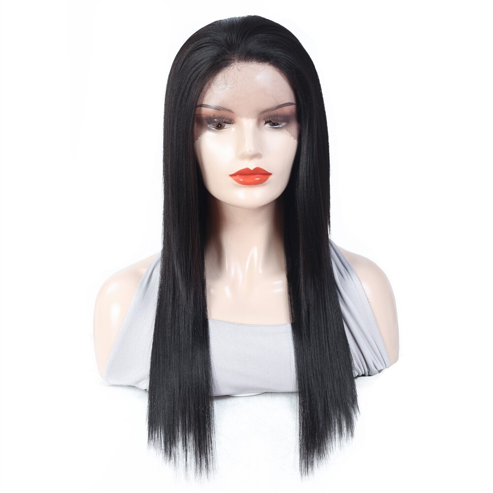 Soku sort brun farve syntetiske blonde front parykker naturlig lige langt hår paryk 22 inches gratis del paryk til sorte kvinder: 2