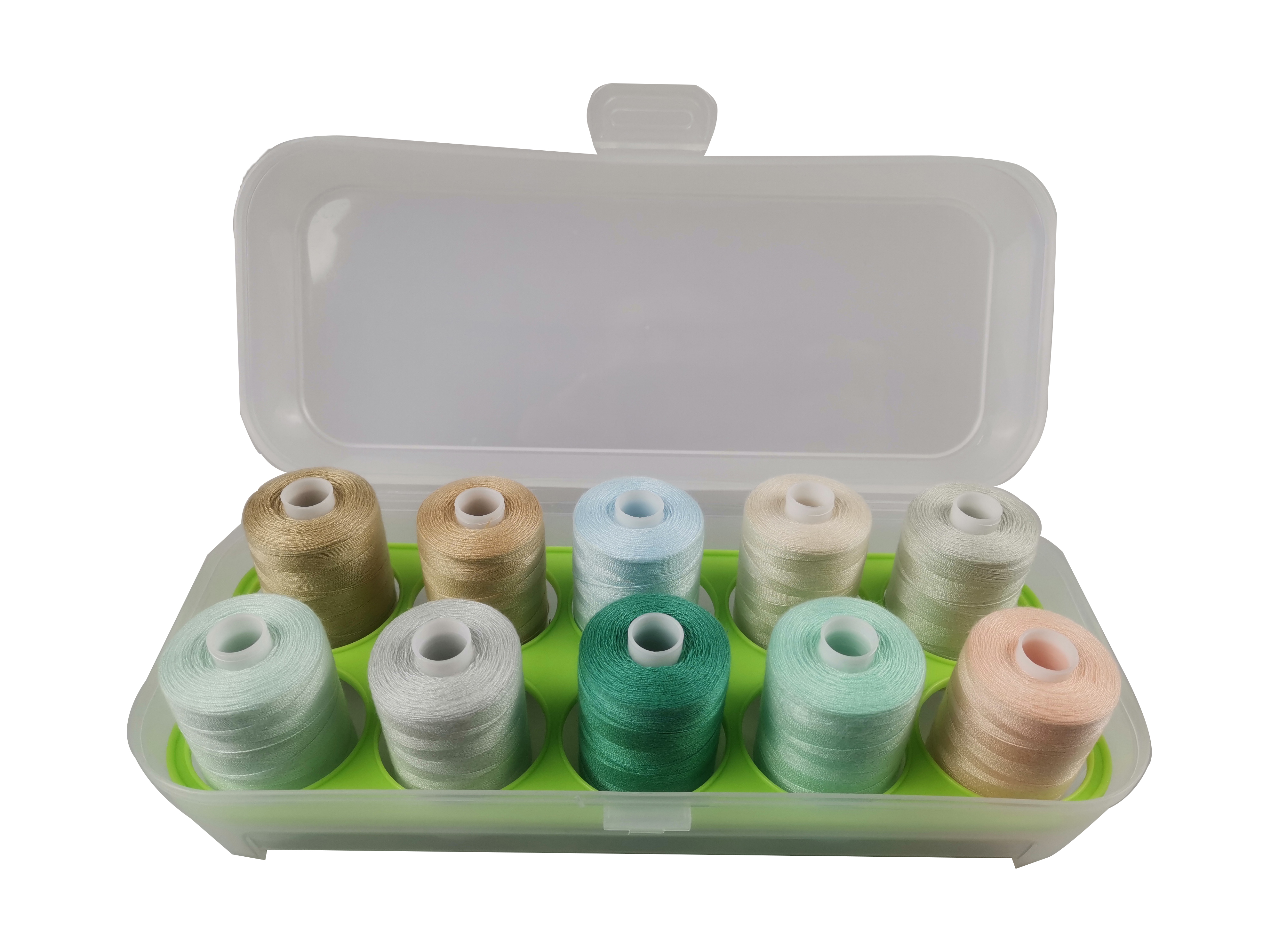 Sewing Machine Thread Polyester 1000 Yards 10 Colors Super Strong Kevler With Clear Plastic Storage Case: Ivory