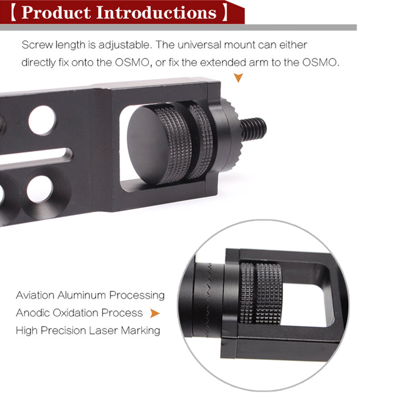 Voor Osmo Mobiele Accessoires Straight Extension Arm + Mount Houder Voor Osmo Mobiele Handheld Gimbal Camera Statieven Adapter