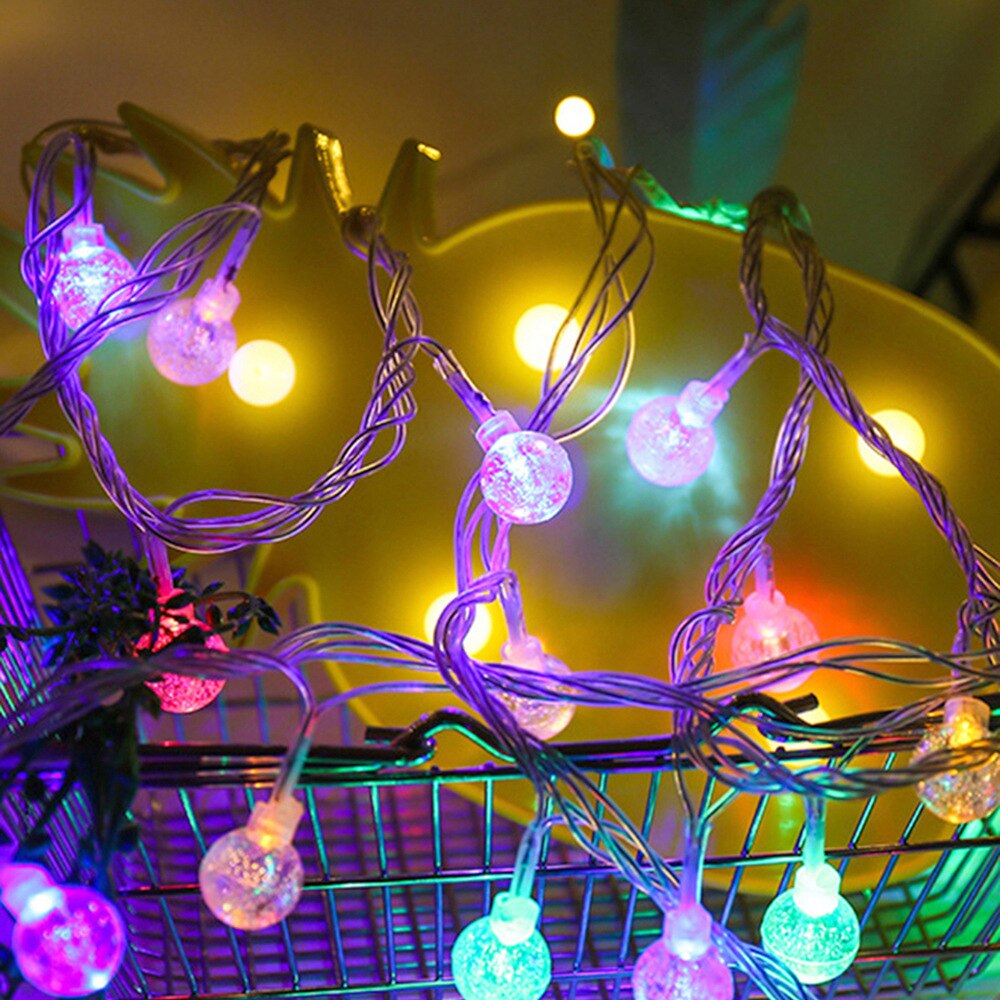 1.5M 3M 6M LED Crystal Ball Garland String Lights Flash Indoor Lamp 10/20/40 LED Fairy Lights Battery/USB Operated: changeable / 81-100W