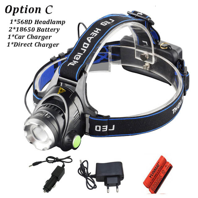 faro Led yunami T6 Zoom linterna impermeable cabeza Luminaria cabeza linterna Camping cabeza lámparas uso batería 18650: D